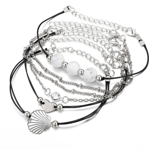 *MARGHERITA* 5-Pc Silver Fashion Bracelet Set - Picture 6 of 7